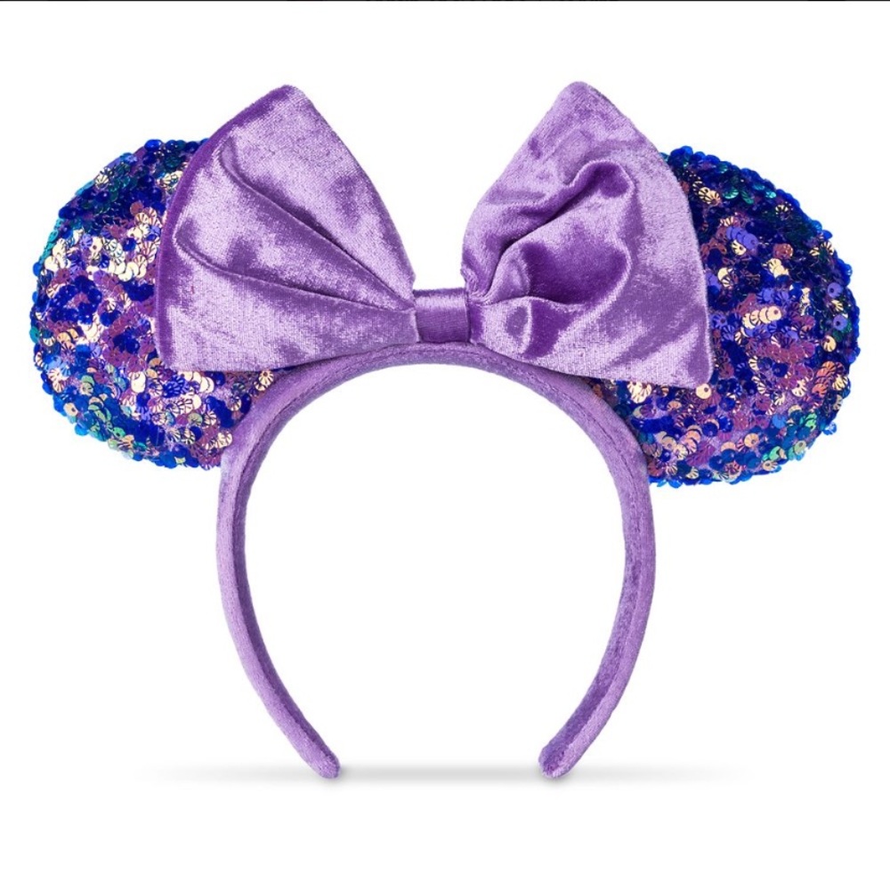 Purple Sequin Mouse Ears Headband